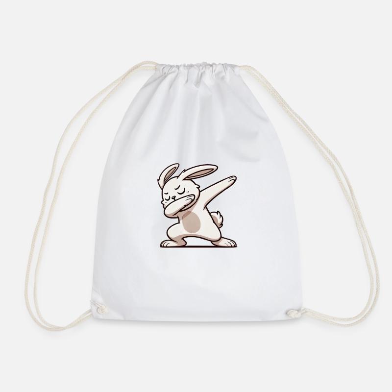 hase rabbit dabbing - Turnbeutel - Weiß