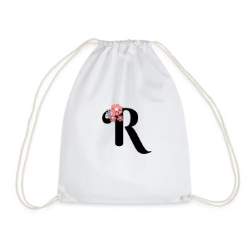 Lettre r fleurs minimalistes - Sac de sport léger - blanc - Devant