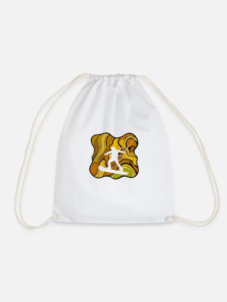 Wakeboarding Board Wakeboarder - Drawstring Bag - white