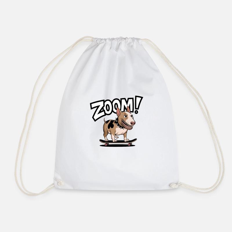 Bull Terrier - Drawstring Bag - white