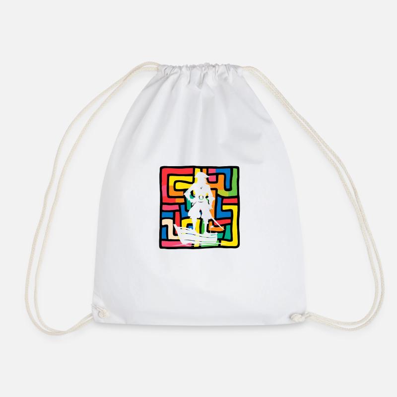 Pirate Flag Pirate Ship Piracy - Drawstring Bag - white