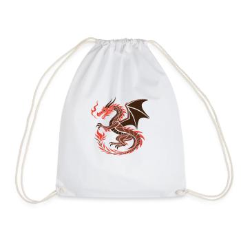 Red Dragon - Fantasy Art - Drawstring Bag - white - Front