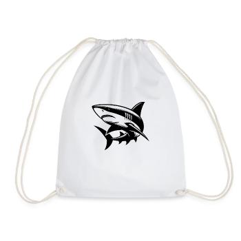 I've been to the Water Gym – Shark Fins Day - Drawstring Bag - white - Front