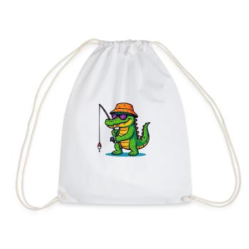 Pêche au crocodile - Sac de sport léger - blanc - Devant