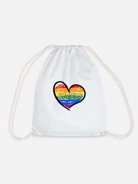 Give America Brain Again Rainbow LGBTQ - Turnbeutel - Weiß
