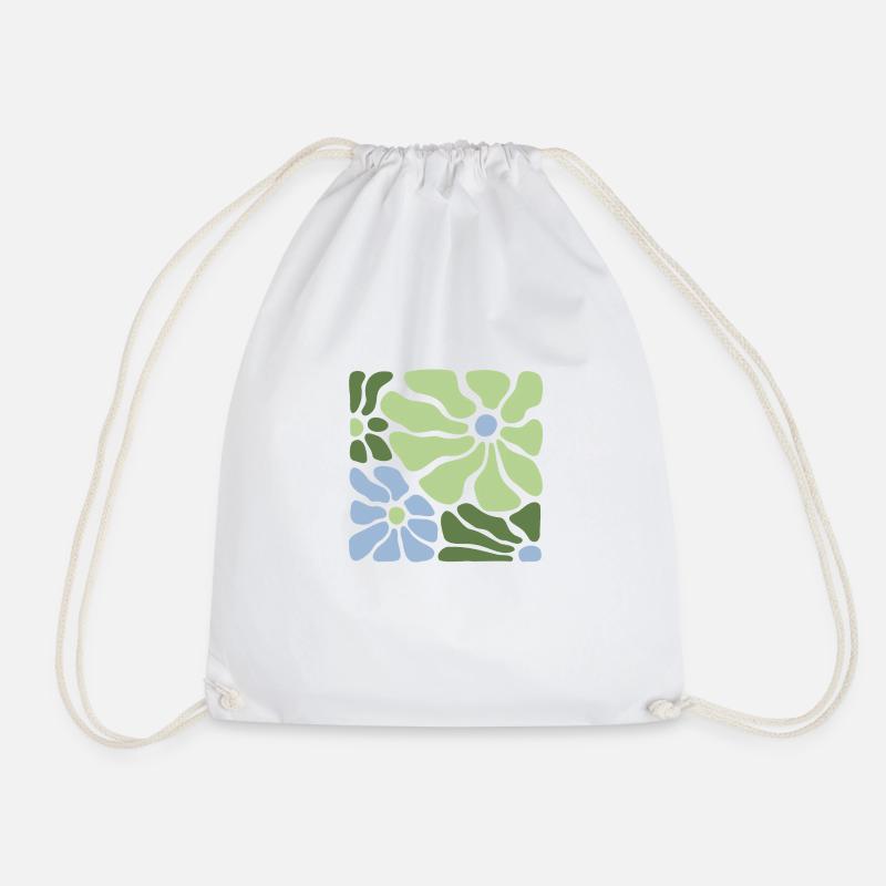 Retro Flower - Drawstring Bag - white