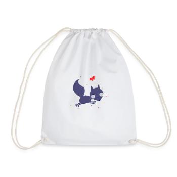 The fox cub and the butterfly - Drawstring Bag - white - Front