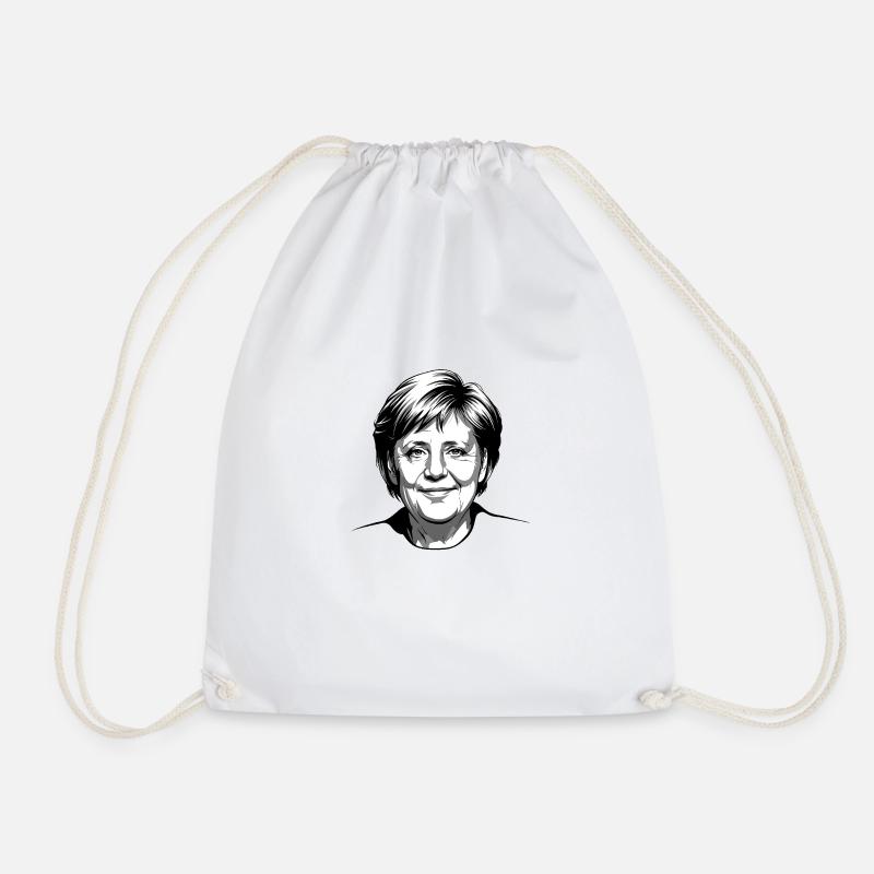 Angela Merkel Smiling Face, Germany - Turnbeutel - Weiß