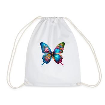 Bunter Schmetterling, von der Natur inspirierte Sommerstimmungen - Turnbeutel - Weiß - Vorne