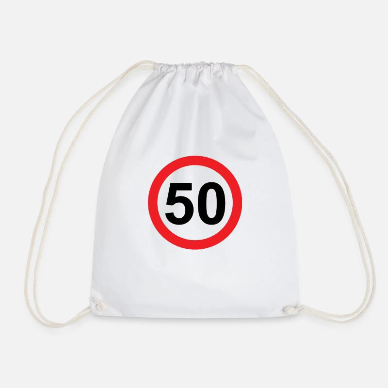 50. Geburtstag, 50er - Turnbeutel - Weiß