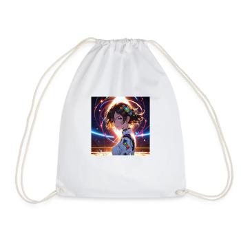 Futuristic Space Cosmonaut 2 - Drawstring Bag - white - Front