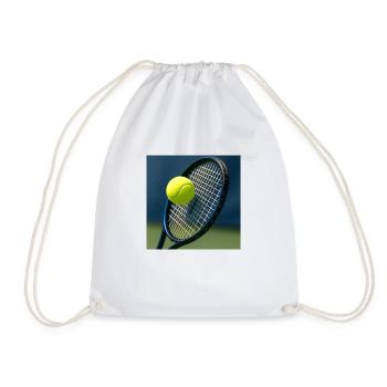 Sports - Tennis, racket and ball - Drawstring Bag - white - Front