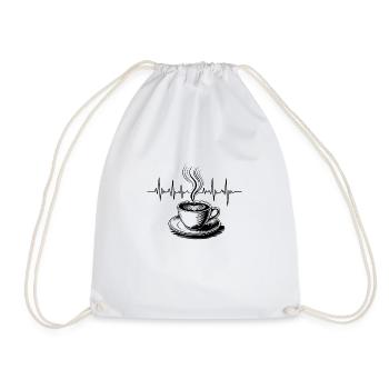 Battement de cœur café - Sac de sport léger - blanc - Devant