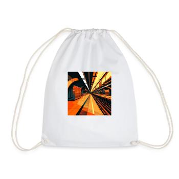 Graphic subway station geometrically warm colors - Drawstring Bag - white - Front