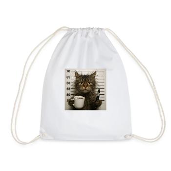 Mugshot Cat - Turnbeutel - Weiß - Vorne