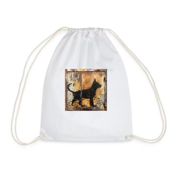 Graffiti Jeune Chat Silhouette Rouille Métal Urbain - Sac de sport léger - blanc - Devant