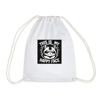 C’est mon visage heureux – Déclaration de chat - Sac de sport léger - blanc - Devant
