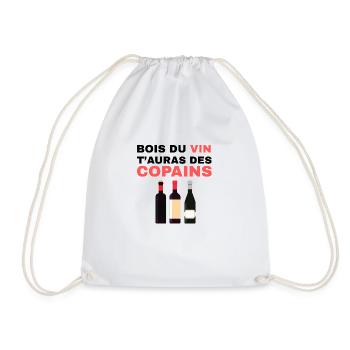 Vin + Copains = Parfait Apéro – Design Fun - Sac de sport léger - blanc - Devant
