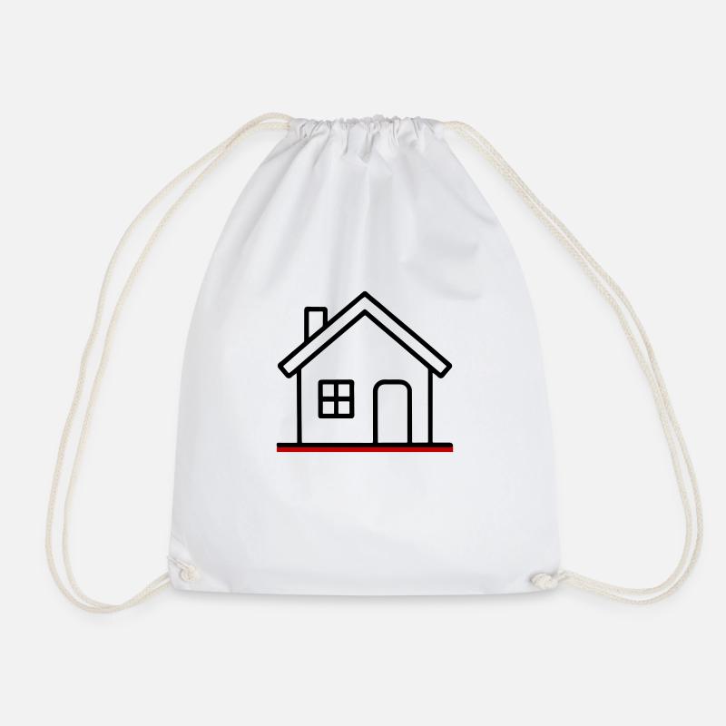 House icon - Drawstring Bag - white