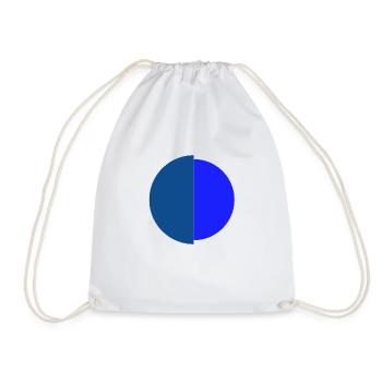 Decoration. Circles. Blue. Wonder. Thick dancing circles. - Drawstring Bag - white - Front