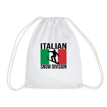 Italian Snow Division Snowboard Tee - Turnbeutel - Weiß - Vorne