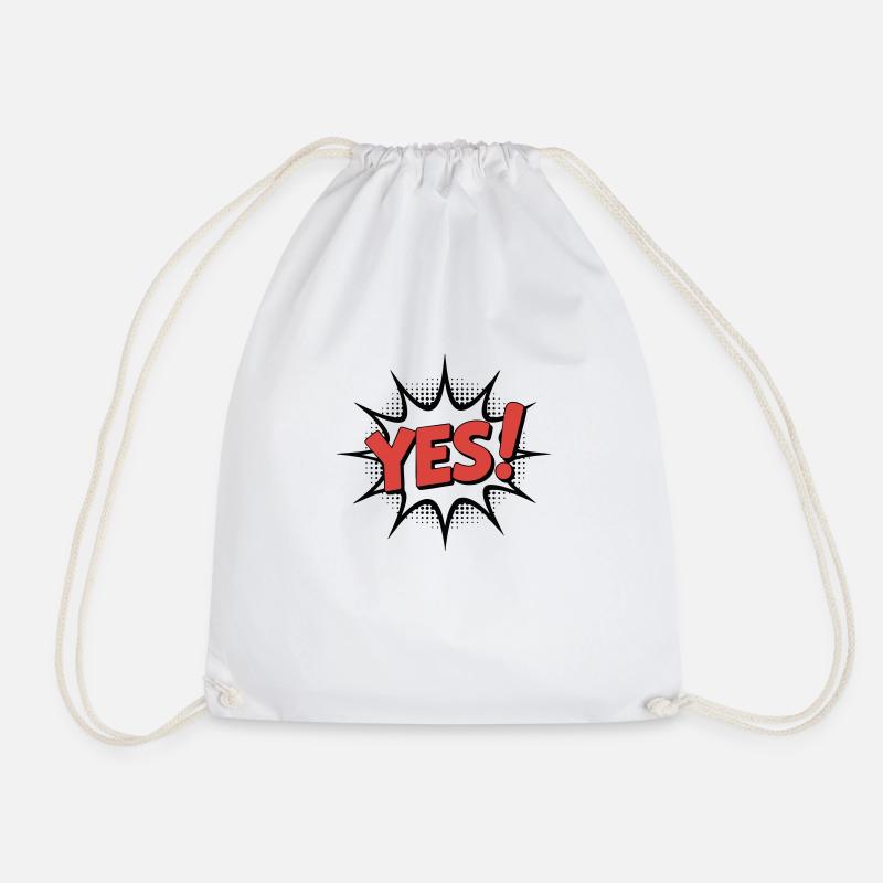 YES! Comic Burst - Drawstring Bag - white