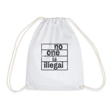 no human is illegal - The Original - Drawstring Bag - white - Front