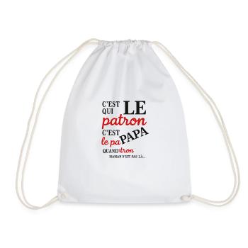 C'est qui le patron c'est papa, humour-cadeau fête - Sac de sport léger - blanc - Devant