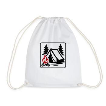 Tent Camping Icon - Drawstring Bag - white - Front