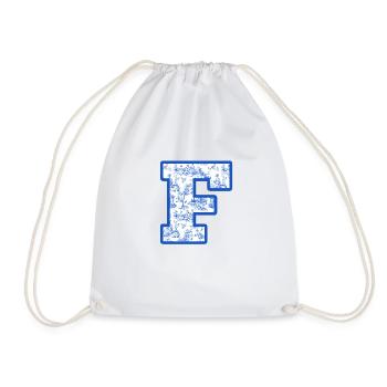 Lettre f chinoiserie bleu - Sac de sport léger - blanc - Devant