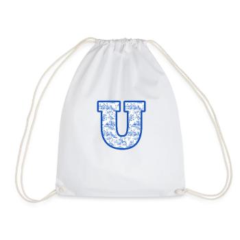 Lettre u chinoiserie bleu - Sac de sport léger - blanc - Devant