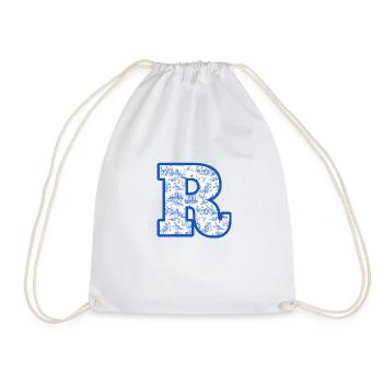 Lettre r chinoiserie bleu - Sac de sport léger - blanc - Devant