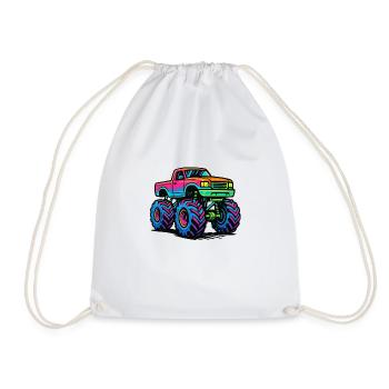 Monster Truck Neon - Sac de sport léger - blanc - Devant