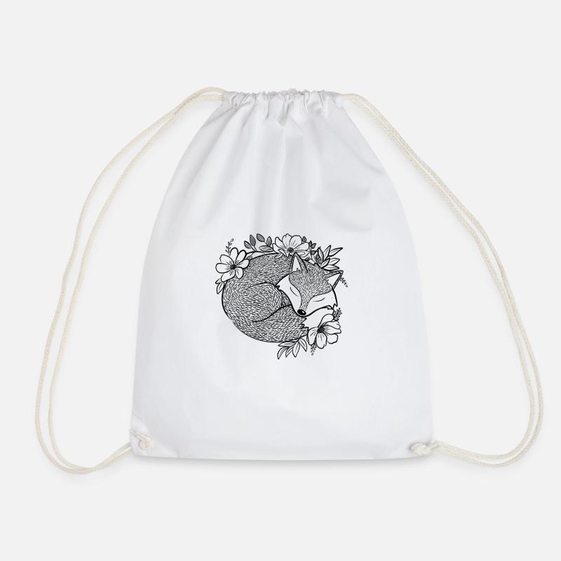 Fox 1 - Drawstring Bag - white