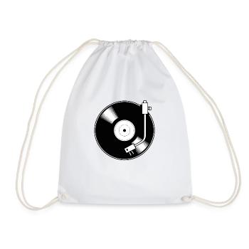 Disque vinyle rétro motif minimal - Sac de sport léger - blanc - Devant