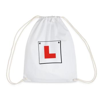 Learner Plate - Drawstring Bag - white - Front