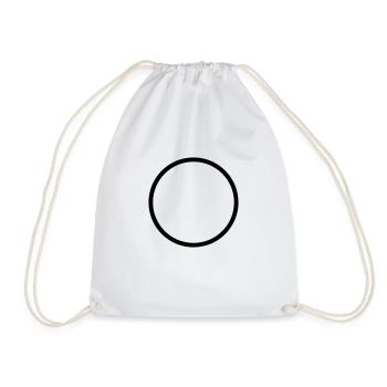 circle outline - Drawstring Bag - white - Front