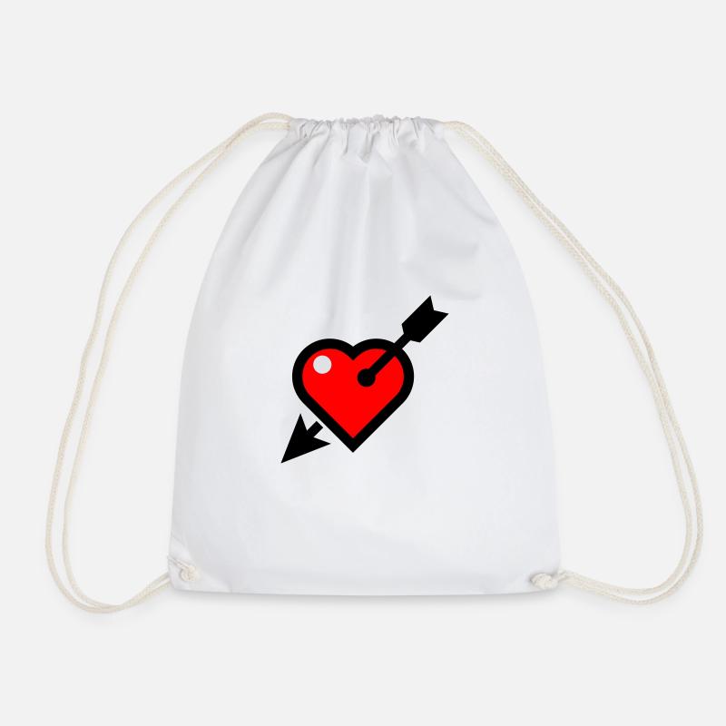 Herz - Drawstring Bag - white