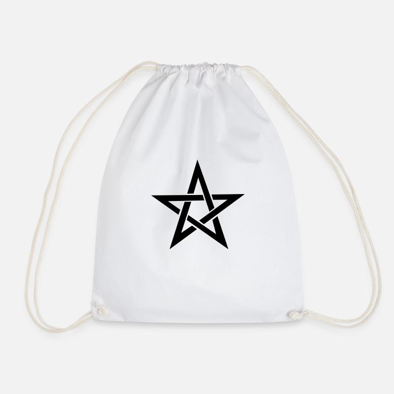 pentagramm icon - Drawstring Bag - white