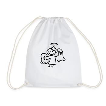Little Angel - Line - Drawstring Bag - white - Front