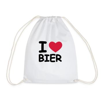I Love Bier - Turnbeutel - Weiß - Vorne