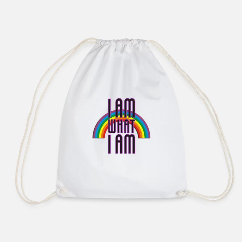I AM WHAT I AM - RAINBOW - Turnbeutel - Weiß