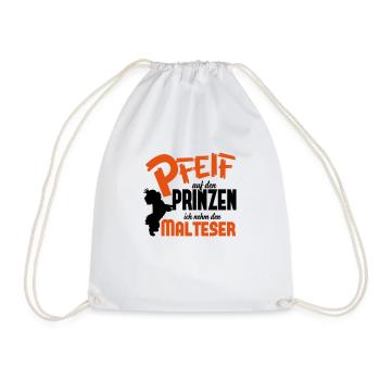 Hundeshirt: Ich nehm den Malteser - Turnbeutel - Weiß - Vorne