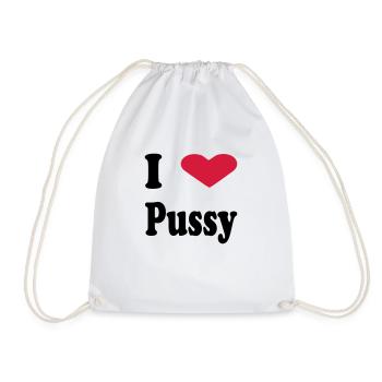 i heart pussy - Turnbeutel - Weiß - Vorne