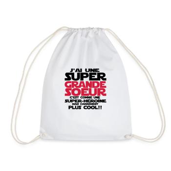 j'ai une super grande sœur - Sac de sport léger - blanc - Devant