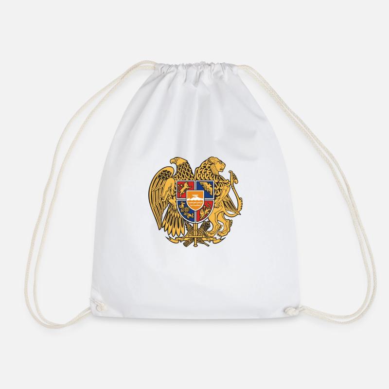 Armenia emblem - Drawstring Bag - white