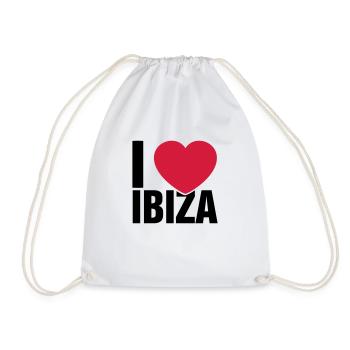 I love Ibiza - Drawstring Bag - white - Front