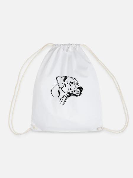 (214) Dogo Argentino Hündin - Turnbeutel - Weiß