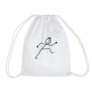 walking_stick_figure_1c - Turnbeutel - Weiß - Vorne