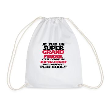 c'est comme un super-héros(grand frère)nouveau - Sac de sport léger - blanc - Devant